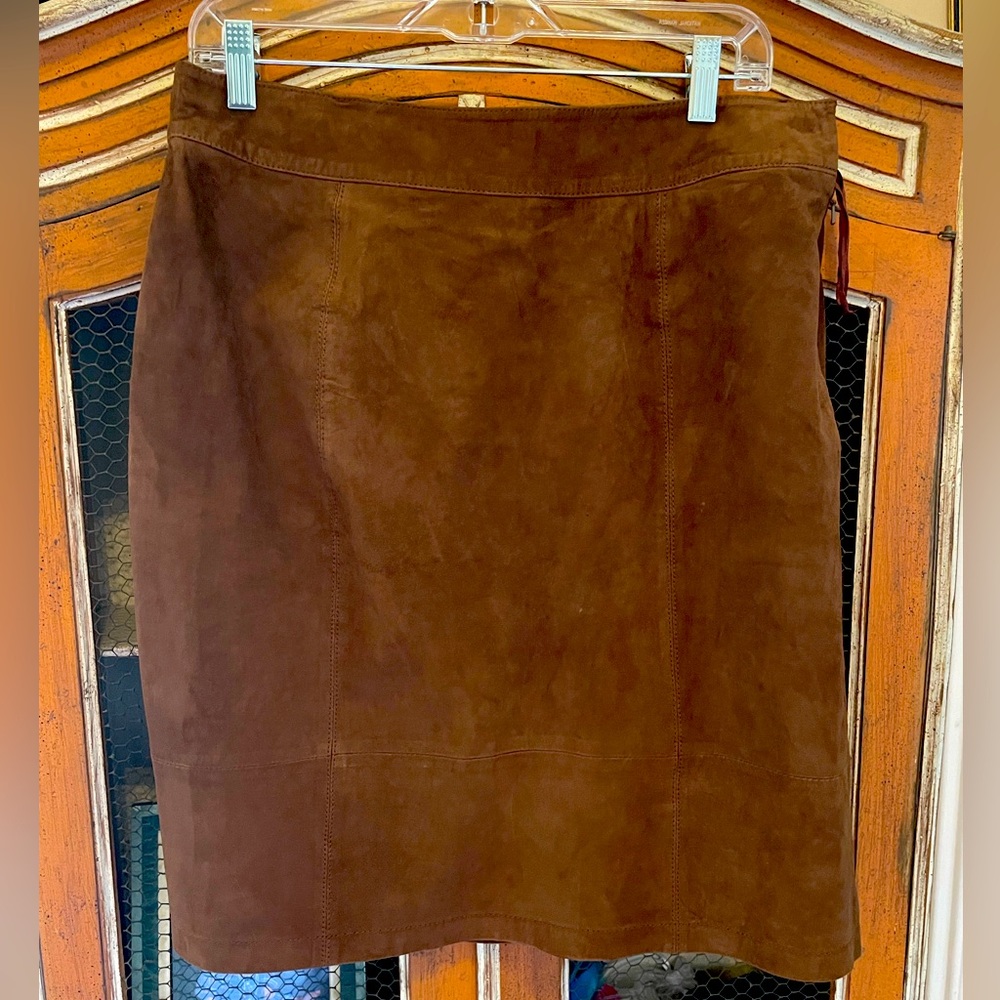 Boden Suede Skirt size 10L - Chestnut color